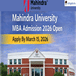 Mahindra University MBA Admission 2026 Extended to March 15, Apply Now at mahindrauniversity.edu.in